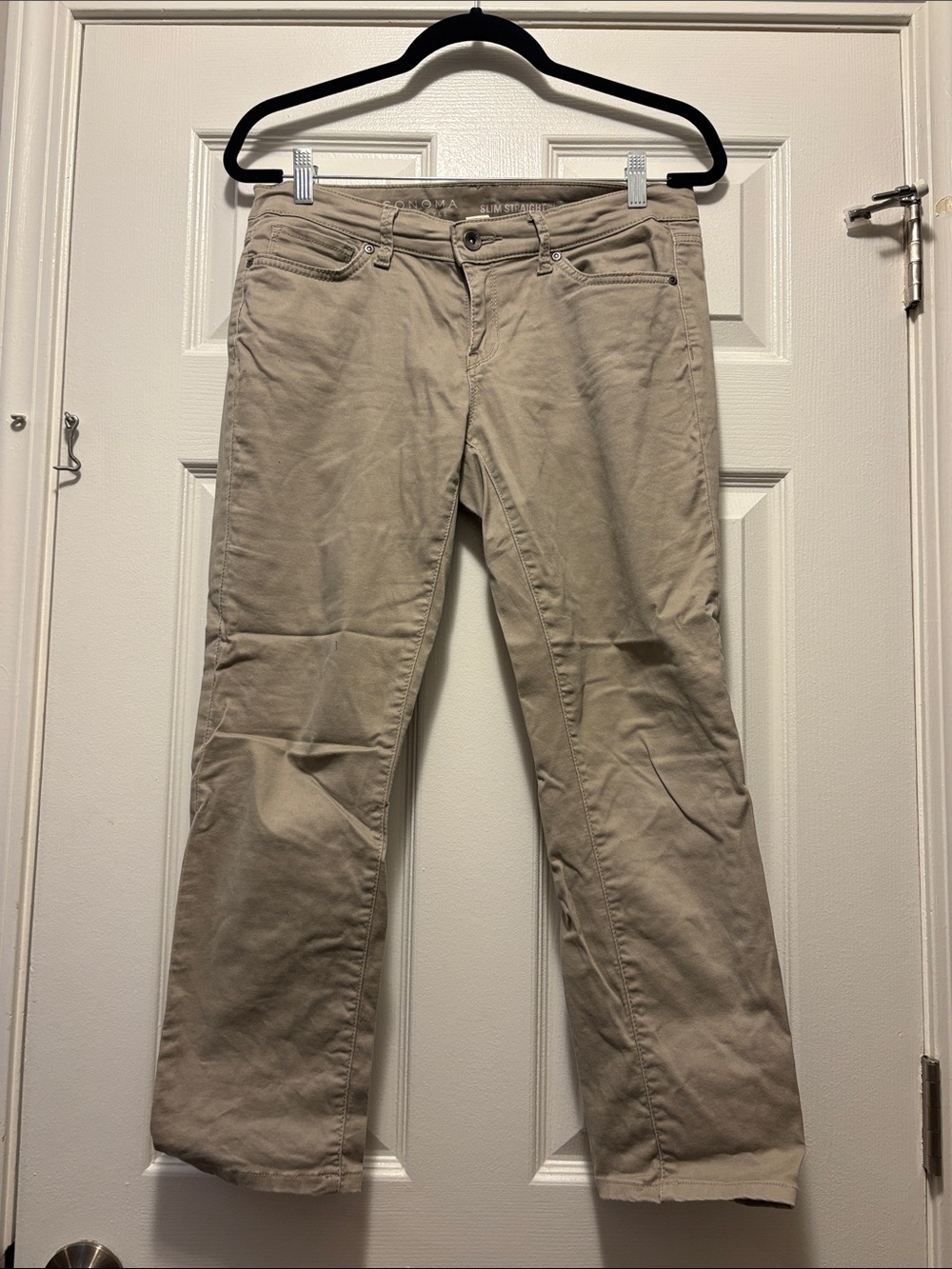 Sonoma Slim Straight Pants in Light Khaki